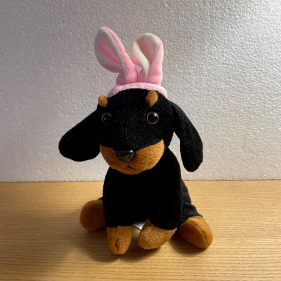 Animal Adventure Rottweiler Bunny Dog Plush Easter Rabbit Ears Stuffed Animal - Picture 1 of 10